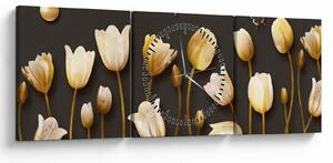 Kép - Tulipánok - absztrakt (órával) (90x30 cm)