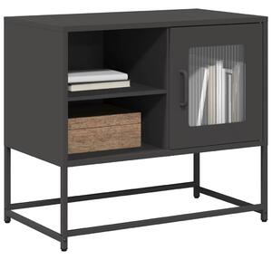 Fekete acél TV-szekrény 68 x 39 x 60,5 cm