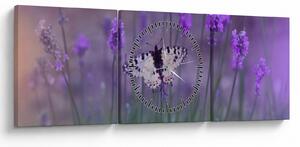 Kép - Pillangó a levendulán (órával) (90x30 cm)