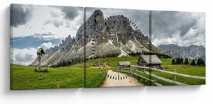 Kép - Az osztrák hegyekben (órával) (90x30 cm)