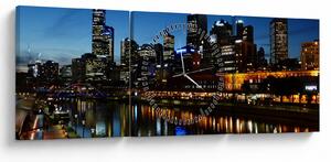 Éjszaka Melbourne-ben (órával) (90x30 cm)