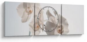 Fehér orchidea képe (órával) (90x30 cm)