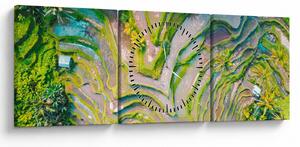 A rizsföldek képe madártávlatból (órával) (90x30 cm)