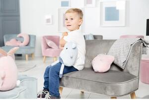 Világosszürke bársony gyerek kanapé 70 cm Lil Sofa – Roba