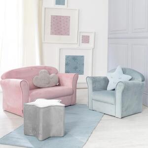 Világos rózsaszín bársony gyerek kanapé 78 cm Lil Sofa – Roba