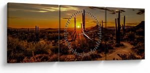 Kép - A nap vége az arizonai sivatagban (órával) (90x30 cm)