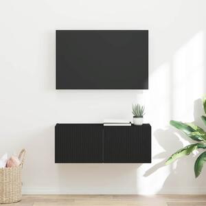 TV Fali Szekrény 78,5 x 31 x 29,5 cm Fekete Szerelt Fa