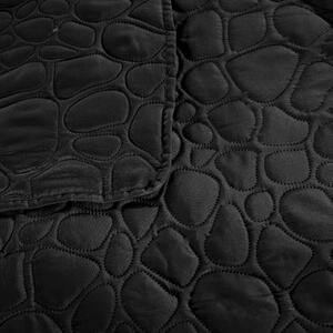 STONE fekete ágytakaró mintával 200x220 cm