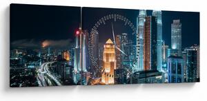 Kép - Éjszaka Kuala Lumpurban (órával) (90x30 cm)