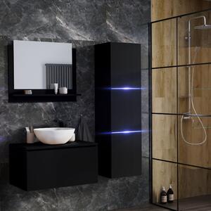 Venezia Like I. fürdőszobabútor szett + mosdókagyló + szifon (matt fekete)