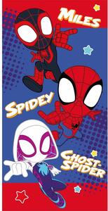 Piros-kék pamut gyerek fürdőlepedő 70x140 cm Spidey – Jerry Fabrics