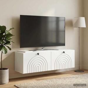 Fali TV szekrény Fehér 98 x 31 x 30 cm Szerelt Fa
