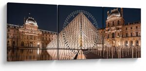 Kép - Louvre éjjel (órával) (90x30 cm)