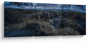 Kép az izlandi csúcsokról (órával) (90x30 cm)