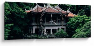 A japán nemzeti kert képe (órával) (90x30 cm)