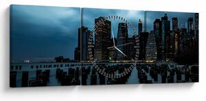 Kép - Kilátás a New York-i felhőkarcolókra (órával) (90x30 cm)