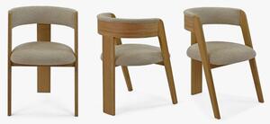 Luxus tölgyfa szék bézs-szürke szövettel