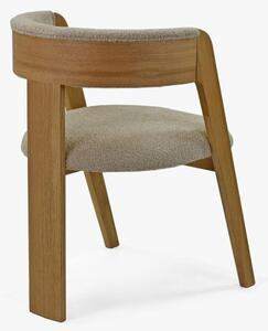 Luxus tölgyfa szék bézs-szürke szövettel