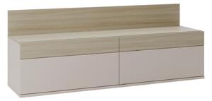 TV-állvány Sermavi 143, Laminált forgácslap, 66x175x44cm, Tölgy, Bézs