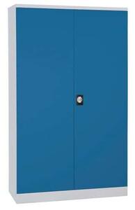 Manutan Steel magas, fém irattartó szekrény, 195 x 120 x 42,3 cm, szürke/kék