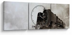 Kép - Vonat a ködben (órával) (90x30 cm)