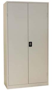 Manutan 2000 magas irattartó fém szekrény, 195 x 100 x 45 cm, fehér/fehér