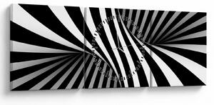 Absztrakt kép zebra csíkokkal (órával) (90x30 cm)