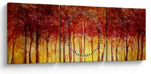 Kép - Lombhullató erdő festménye (órával) (90x30 cm)