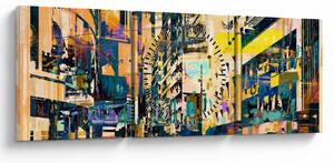 Kép - Festett absztrakció (órával) (90x30 cm)