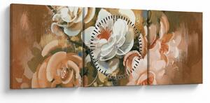 Kép - Festett csokor virág (órával) (90x30 cm)