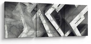 Absztrakt kép kocka (órával) (90x30 cm)