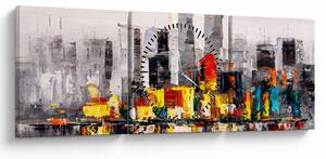 Kép - A nagyváros festménye (órával) (90x30 cm)