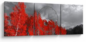 Kép - fák őszi színben (órával) (90x30 cm)