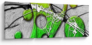 Absztrakt kép (órával) (90x30 cm)