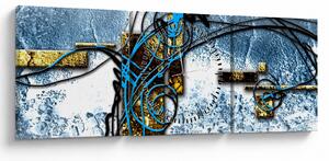 Absztrakt kép (órával) (90x30 cm)