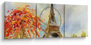 Festett kép az Eiffel-torony (órával) (90x30 cm)