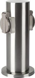 Brilagi Brilagi - Kültéri csatlakozós oszlop PILLAR 2Z SCHUKO 230V IP44 matt króm BG1532