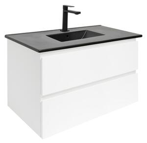 Fürdőszoba szekrény mosdóval SAT B-Way 79x50x45 cm fehér fényű BWAY280WU4B2B