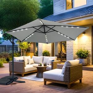 AVENBERG SUNNY LED 300 Nagy állítható napernyő, átmérő 3M, szürke
