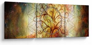 Absztrakt kép fáról (órával) (90x30 cm)