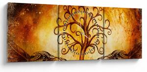 Természetes absztrakt kép fáról (órával) (90x30 cm)