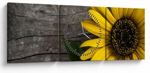 Kép - Napraforgó virága (órával) (90x30 cm)