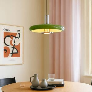 Lindby Branford lógó világítás, retro, Ø 35 cm, zöld, fém, dimmelhető, Zöld, Nappali / Étkező, fém, Vintage