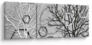 Absztrakt kép a fák (órával) (90x30 cm)