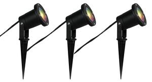 3 darabos intelligens kerti spotlámpa készlet fekete színben, kábellel és dugóval, 200 cm, IP65 - Basic