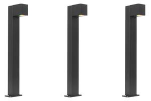 3 darabos okos kültéri állólámpa szett, fekete, 65 cm, IP44 - Baleno