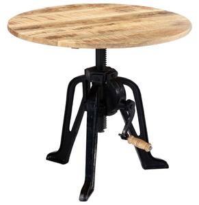 Tömör mangófa és öntöttvas kisasztal 60 x (46-63) cm