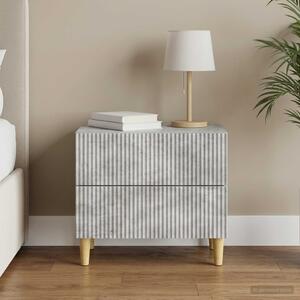 Éjjeliszekrény fiókkal Betonszürke 62 x 34,5 x 48 cm Szerelt Fa