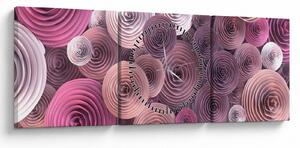 Absztrakt kép Rózsa virága (órával) (90x30 cm)