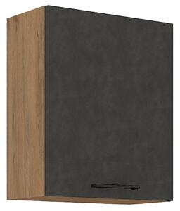 KONDELA Felsőszekrény, tölgy lancelot/szürke matt, VEGA 60 G-72 1F